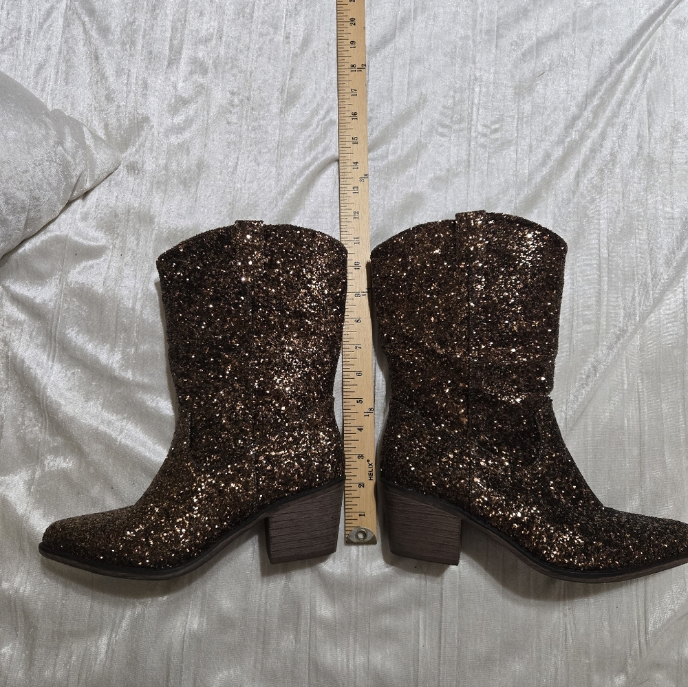 Brown Sparkle Womens Boots By Pierre Dumas Size 8 EUC!! - Picture 8 of 12